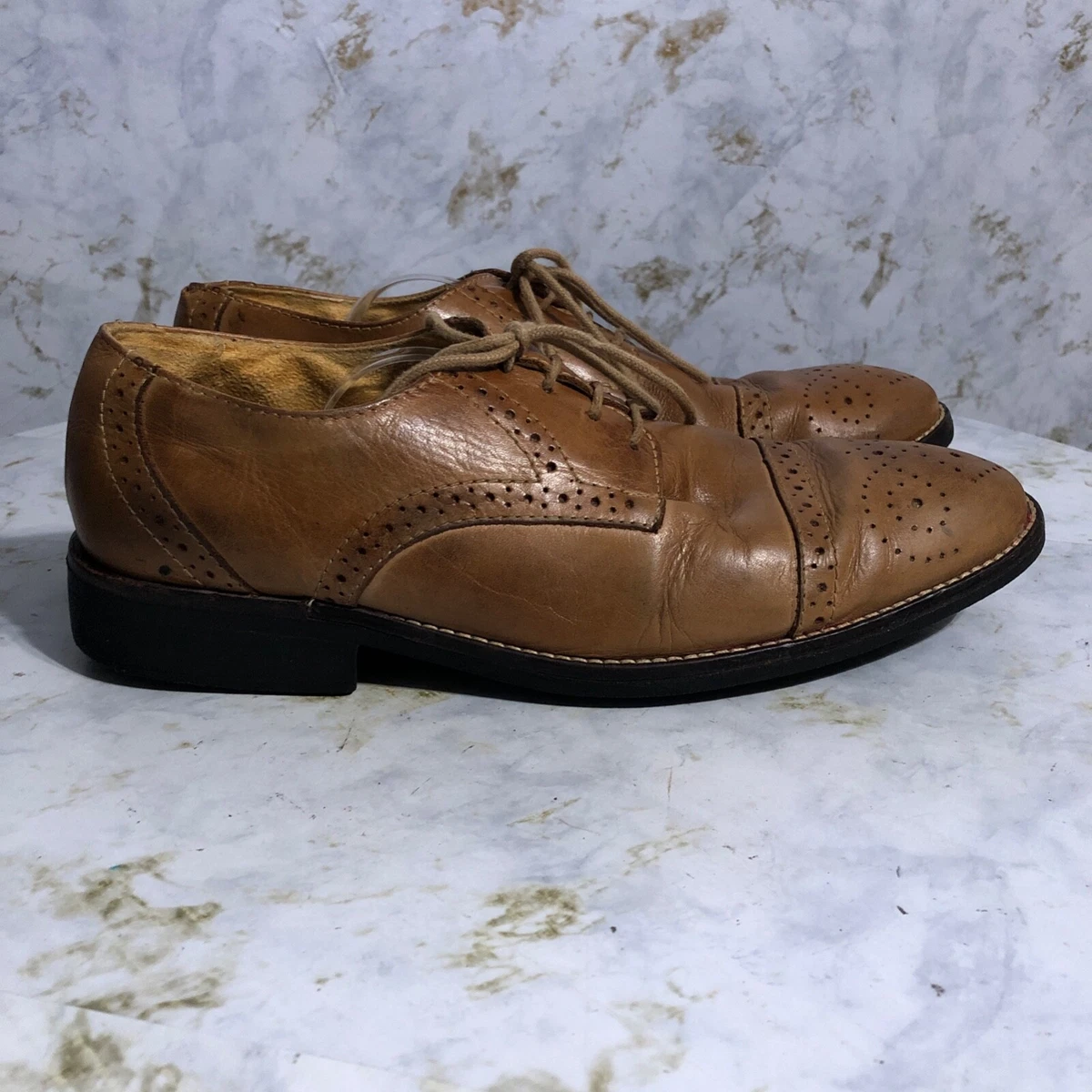 Sandro Moscoloni Shoes Mens 11 Oxford Cap Toe Classic Leather Dress Formal Brown Sandro Moscoloni Dress Shoes for Men with Upper Leather  main image 2
