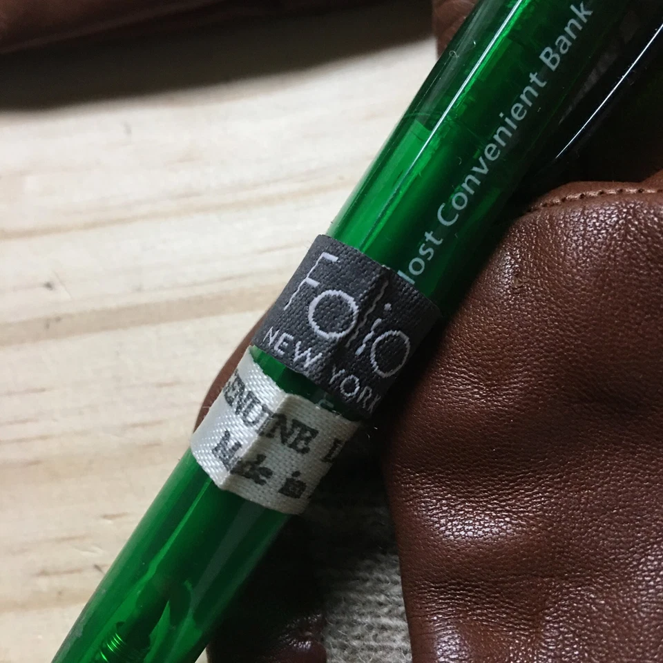 Folio New York Leather Gloves 100% Cashmere Lining Brown Size 7 Made in Italy - Image 3 of 4