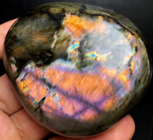 185 g AAA+++Madagascar Labradorita Púrpura Cristal Natural Pulido Piedra X908 - Imagen 4 de 8