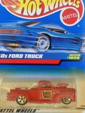 1998 Hot Wheels Collector #1029 '40s FORD TRUCK Red w/Chrome 5 Spoke Wheels