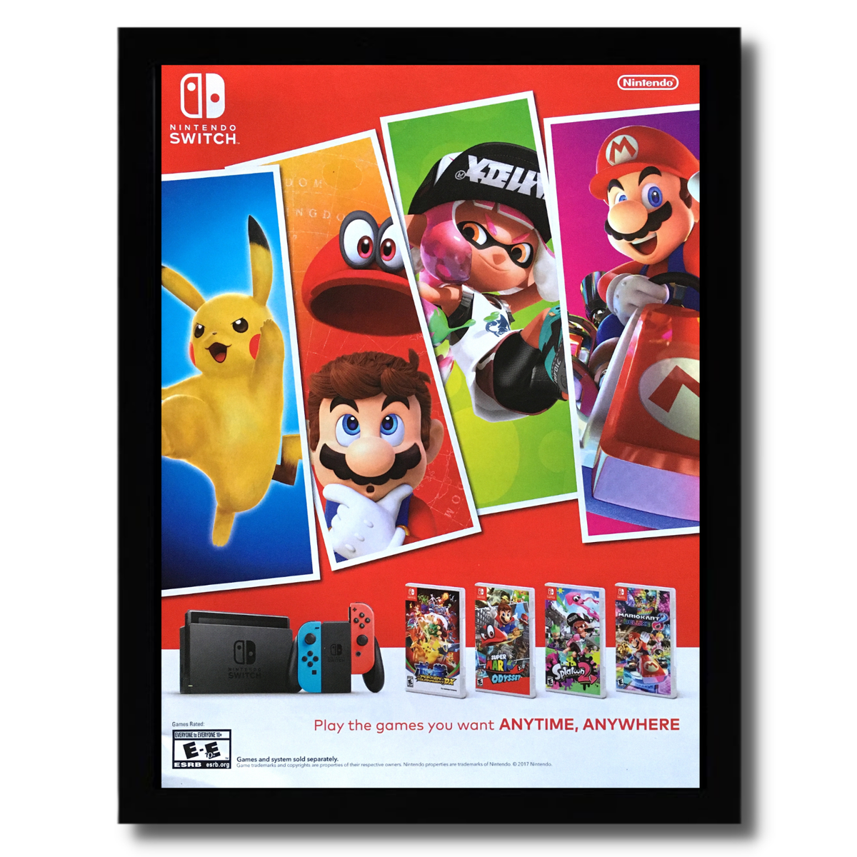 2017 Nintendo Switch Console Framed Print Ad/Poster Pokemon Mario