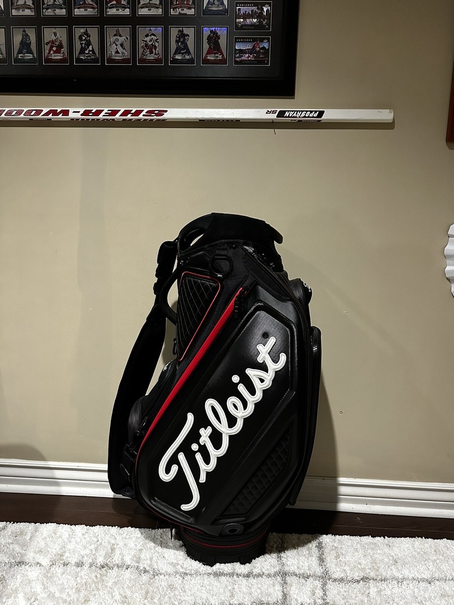 TITLEIST Golf Men's AUTOGRAPHED Caddy Bag TOUR MODEL BLACKWHITERED