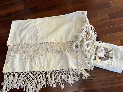 Bliss Hammocks Fringed Hammock in a Bag Hand Woven Boho Style New 250lbs Cap