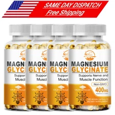 400MG Magnesium Glycinate High Absorption,Improved Sleep,Stress & Anxiety Relief