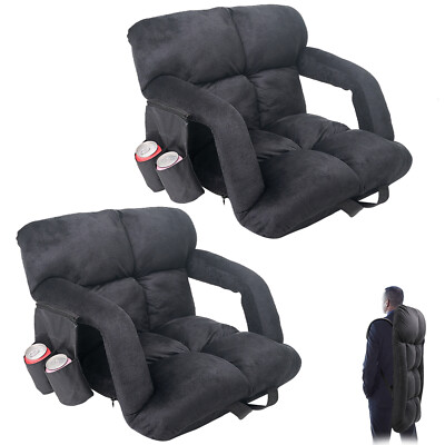 MOPHOTO 2 Packs 24'' W Stadium Seats with Back Support Bleacher Chairs & Cushion
