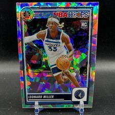 Leonard Miller Rookie Card Cracked Ice Prizm 2023-24 NBA Hoops Premium #80. rookie card picture
