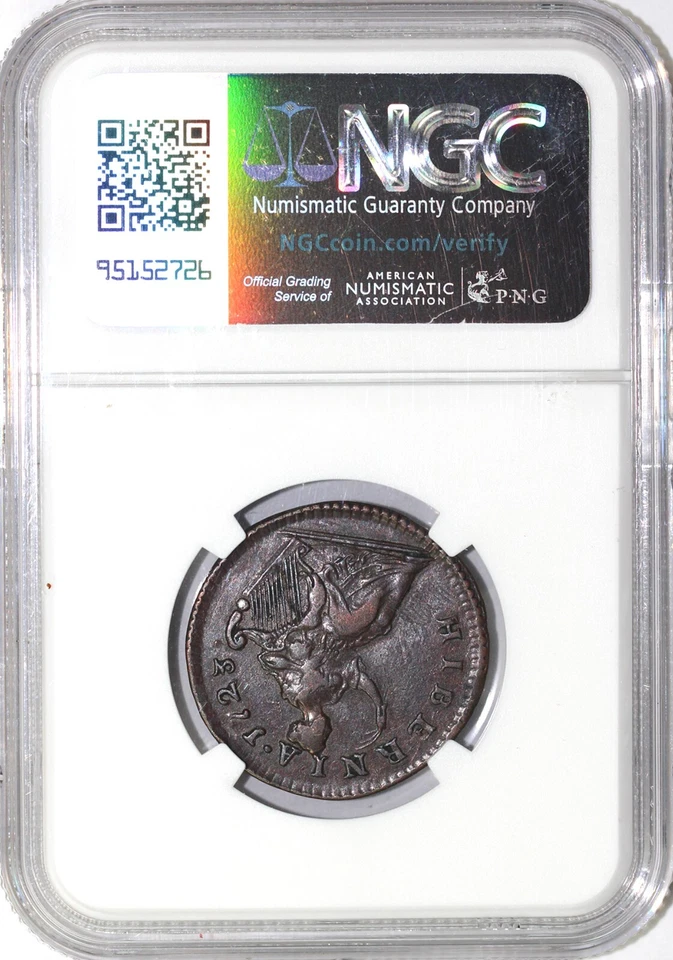 1723 1/4p DEI GRATIA S-6604 Hibernia Colonia NGC VF 35 - Image 4 of 4