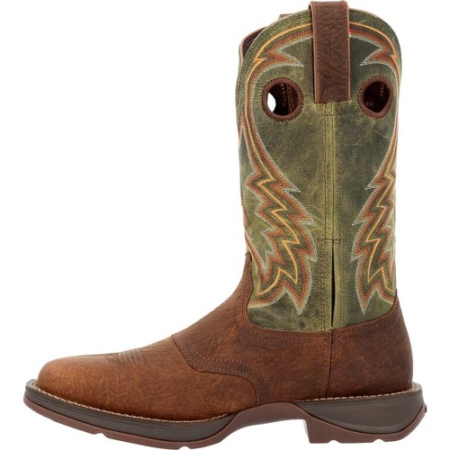 Durango Rebel Dark Chesnut and Hunter Green Western Boot DDB0390 - Picture 5 of 7
