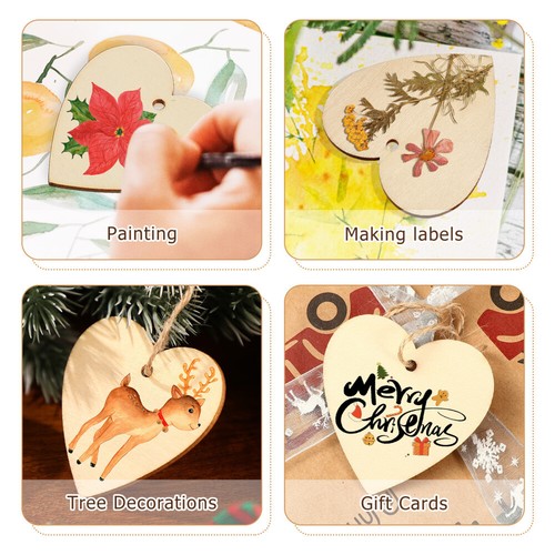 50 Pcs Wooden Button Piece Craft Pieces Valentine's Hanging Ornaments - Picture 9 of 11