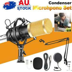 Condenser Microphone Kit Studio Audio Broadcast Sound Recording Tripod Stand USB