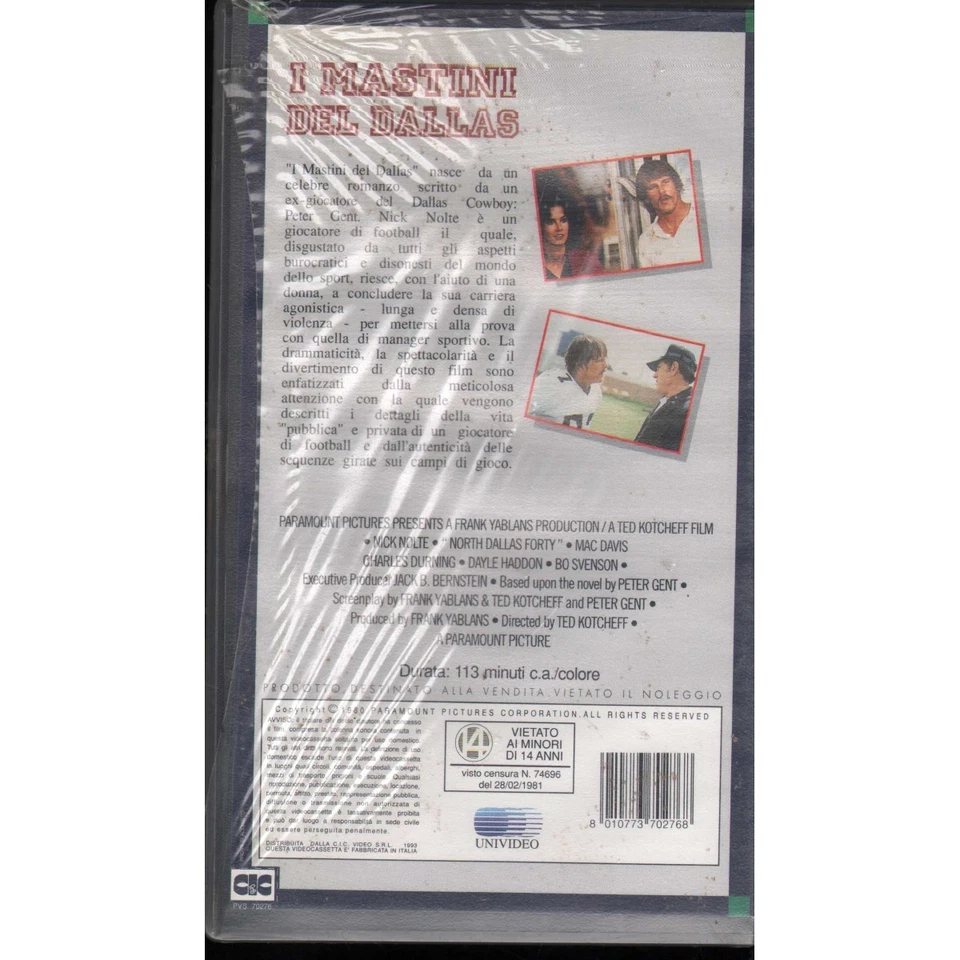 I Mastini Del Dallas VHS Ted Kotcheff Univideo - UVS70276 Sigillato - Immagine 2 di 2