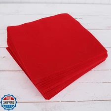 Threadart Premium Felt Sheets - 50 Sheets - 12" x 12" - Red | Sof
