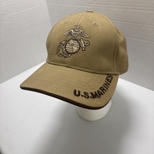 US Marine Corps Semper Fi Khaki Cover - USMC Hat - EGA Coyote Brown Baseball Cap