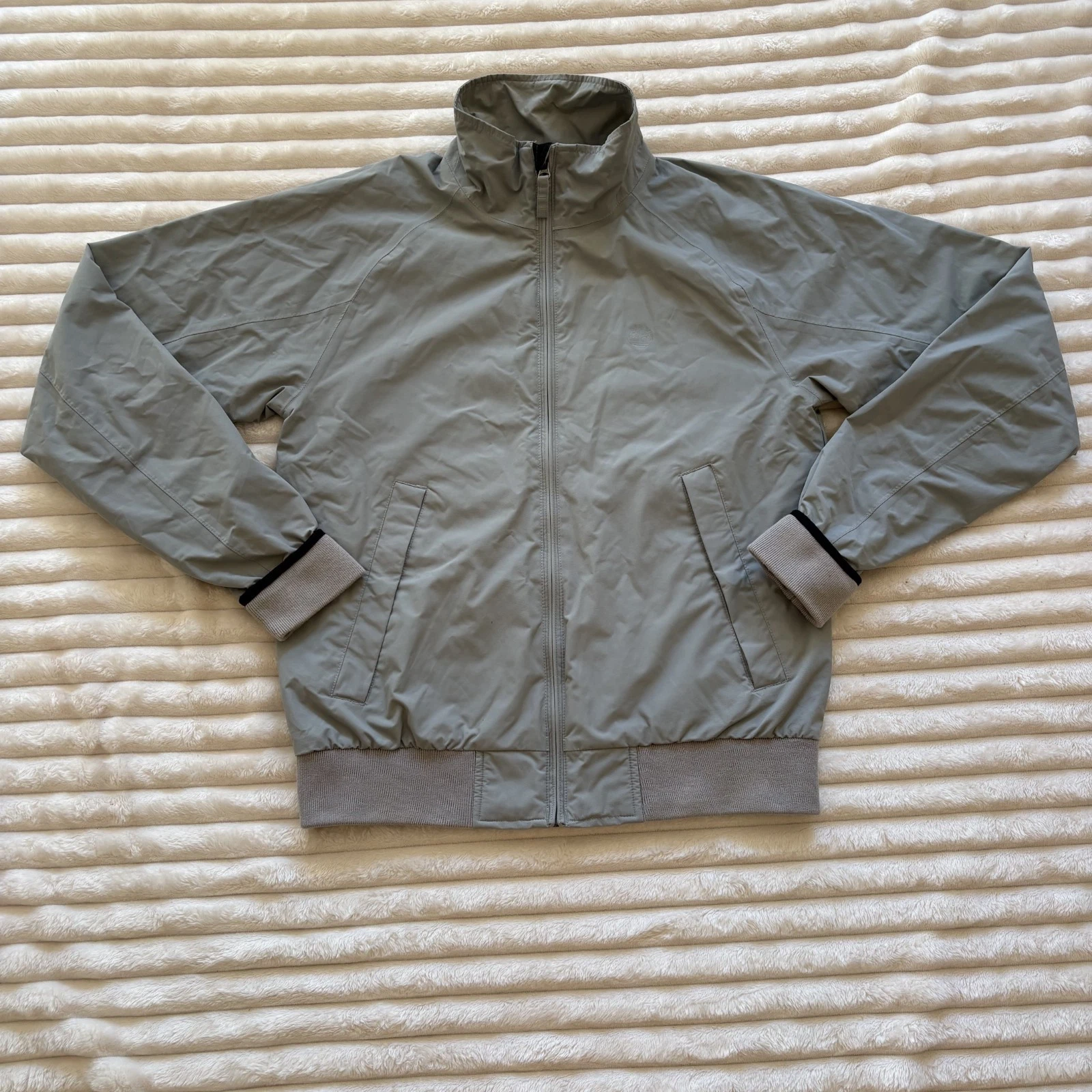 TIMBERLAND WATERPROOF JACKET GRAY FULL ZIP YKK SNAP BUTTONS MEN S/P