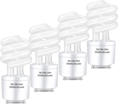 CFL Light Bulbs GU24 Base, T3 Spiral 13Watt Soft White 2700K 900Lm
