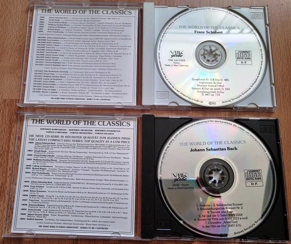 2 CDs FRANZ SCHUBERT * JOHANN SEBASTIAN BACH The World Of The CLASSICS - Bild 3 von 4