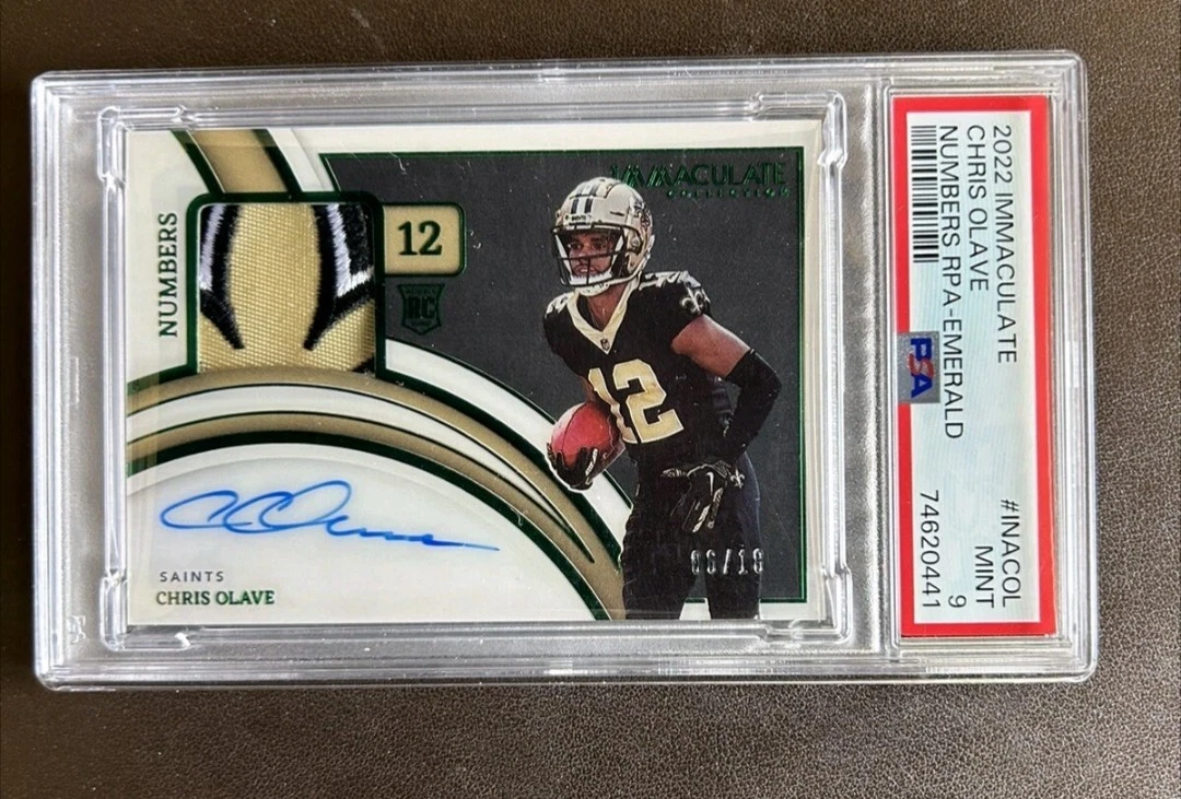 Chris Olave Panini Immaculate Collection Immaculate Numbers Rookie Patch Autographs #INACOL Emerald