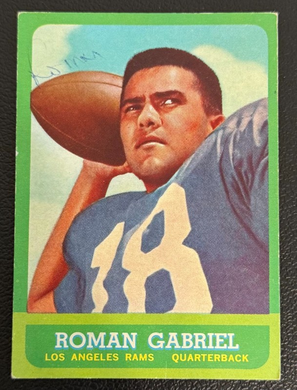 ROMAN GABRIEL Autograph Signed 1963 Topps Football Card #37 Rams Died 2024