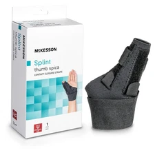 McKesson Hook and Loop Wrist Brace with Thumb Spica for Either Hand 155-BH82710