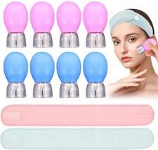 10pcs Facial Cupping Set Silicone Glass Cups for Face & Neck Massage Therapy