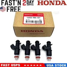4PCS Fuel Injectors Fits For Honda CIVIC 1.8L CR-Z FIT CITY 1.5L 16450-RNA-A01