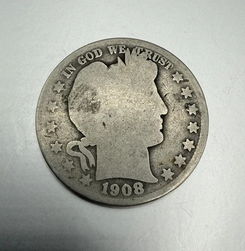 $.50 1908-O Barber Silver Half Dollar  90% Circulated US Silver Coin! Good Date
