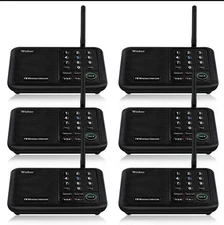6 Pack-Wuloo  1 Mile Range FM Wireless Intercom System Home Security  10-Channel