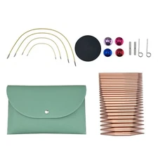 13Pairs Interchangeable Metal Circular Knitting Needle Set with Case 3.0mm-10mm