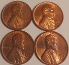 1942 D 1956 D 1957 D 1958 D Mint Lincoln Wheat Cents GEM BU RED's (4 Coins)