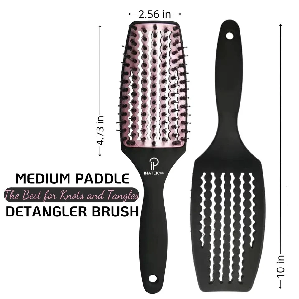 Curvo ventilado para secado por soplado - Cepillo de cerdas de jabalí (medio) mediano, oro rosa Foto 2 de 4