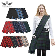 Kilt Emporium Women's Tartan Sash Scottish Highland Clan Full Size L90 x W10.5
