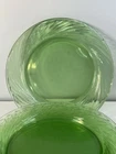 Vintage PYREX Festiva Spring Green Swirl Rim Glass Dinner Plates 10-3/4 Set of 8