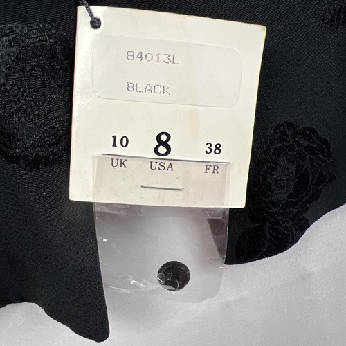 Vintage Flora Kung New York Jacket Womens size 8 Silk Floral Black - Picture 7 of 16