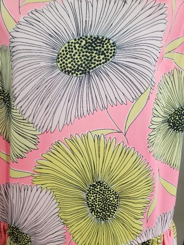 Vtg 1960's Top By Aladdin Sleeveless DAISY Daisies JERSEY Medium Mod - Picture 4 of 5