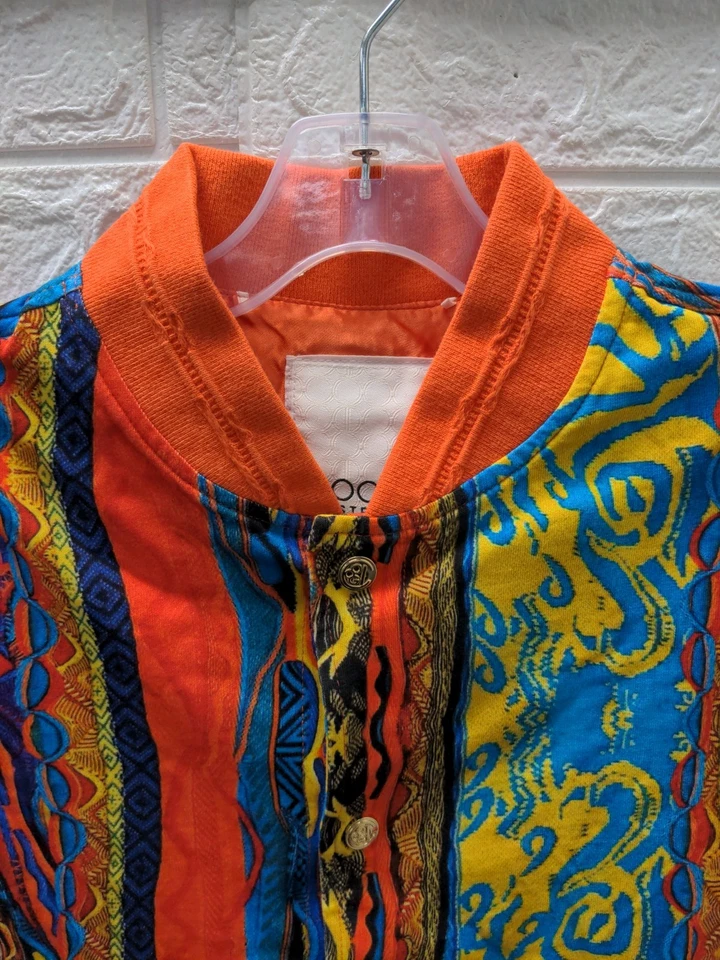 Nuevo Top Coogi Australia Estampado Algodón Jersey Botones Manga Corta Talla S Foto 3 de 4