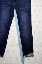 Judy Blue Skinny Fit Mid Rise Distressed Raw Hem Dark Wash Jeans Size 13/31