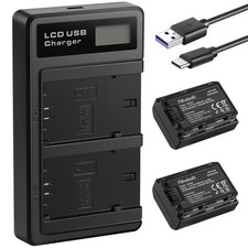 2 x 2280mAh NP-FZ100 Batteries with Dual Slot Charger, Replacement for Sony A...
