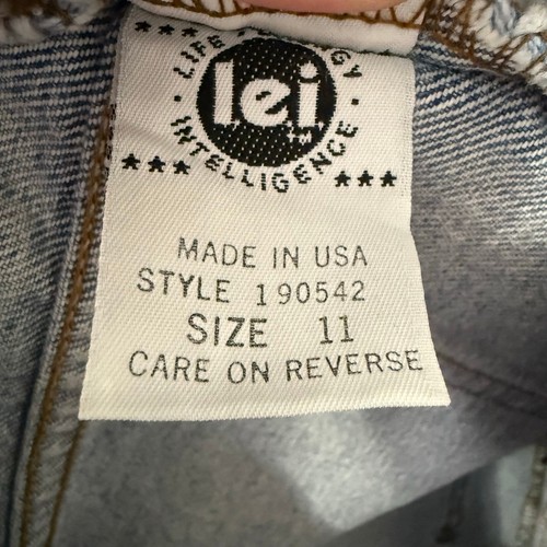 Pantaloncini vintage LEI Riding Wear in denim con taglio taglia 11 made in USA - Foto 7 di 8