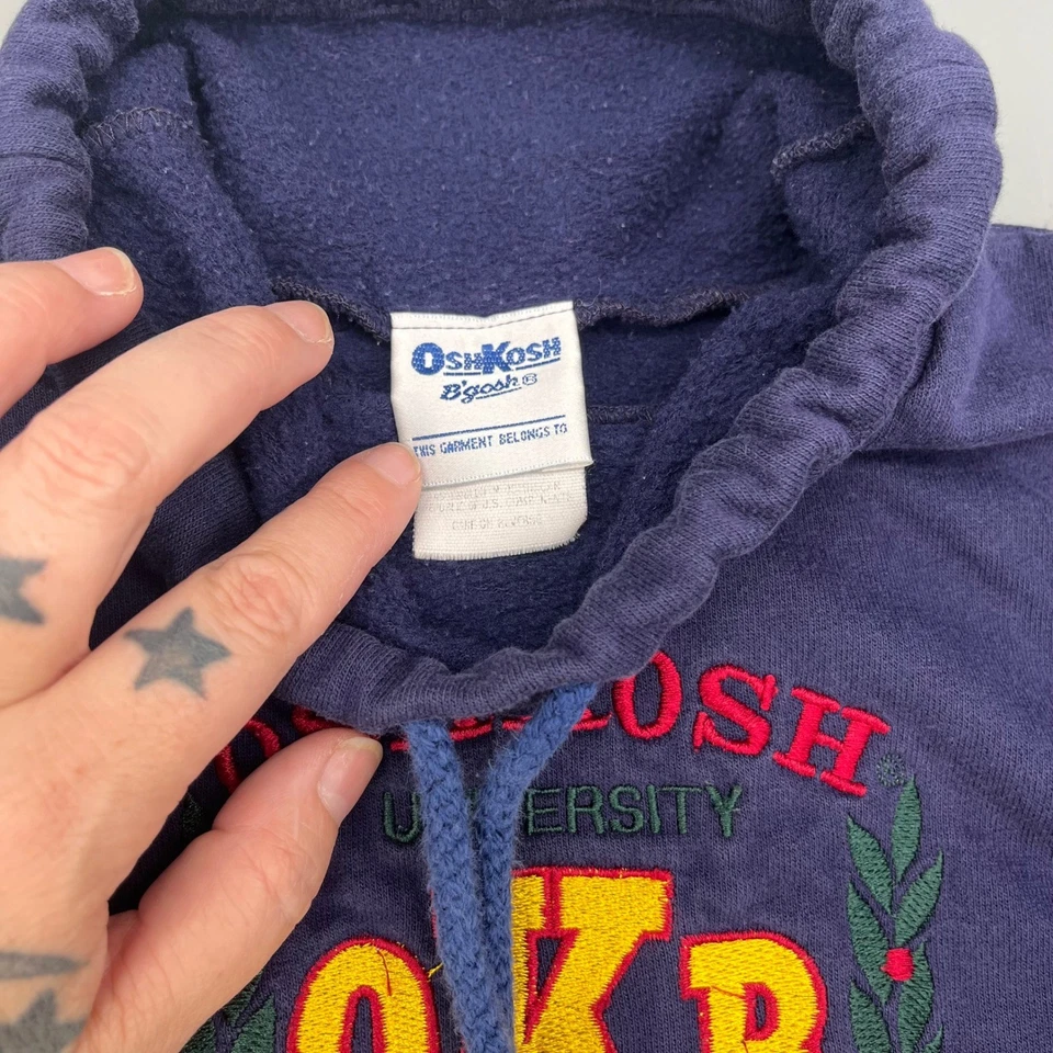 De Colección OshKosh B'gosh Suéter Bebé 3T Azul Bordado Universidad Pullover Sudadera con Capucha Foto 3 de 4