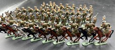 Lot of 50 Metal Painted Toy Soldiers - WWI Thins Mounted Army Cavalry