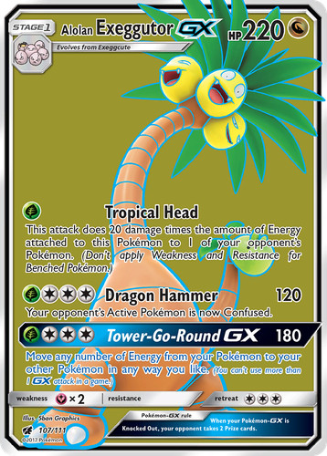 Alolan Exeggutor GX 107/111 Ultra Rare Crimson Invasion Pokemon Holo LP