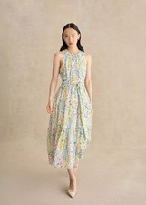 Hobbs Beautiful Lillian Floral Belted Midi Dress Size 8 RRP £189 Brand New