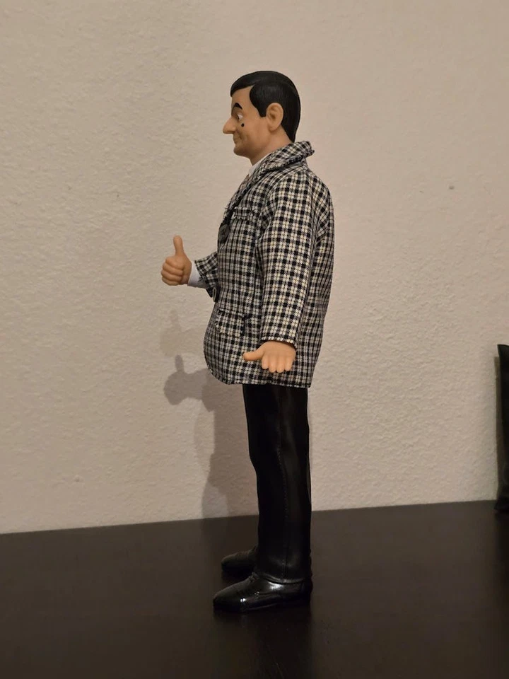 MUY RARO 13" PVC Mr Bean figura con abrigo de tela, brazos móviles artículo de coleccionista Foto 3 de 4