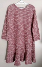 Gap Women Red Tweed Flare Zip Longsleeve Dress Size 18 Tall