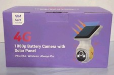 4 G 1080P Battery Camera With Solar Panel White With Sim Card