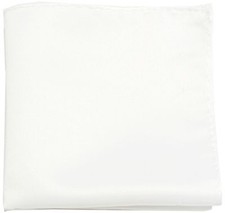 New Men's Polyester formal solid pocket Square Hankie Only White wedding party