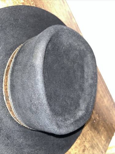 Vintage Stetson Beaver Revenger Black Hat Size 6 7/8 Needs Work On The Band - Picture 6 of 12