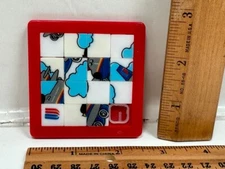 Vintage United Airlines Kid Sliding Puzzle Plane Plastic