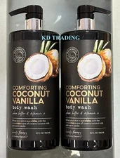 (2-Pk) BOTANICAL SPA THERAPY ~ COMFORTING COCONUT VANILLA Shea Butter BODY WASH