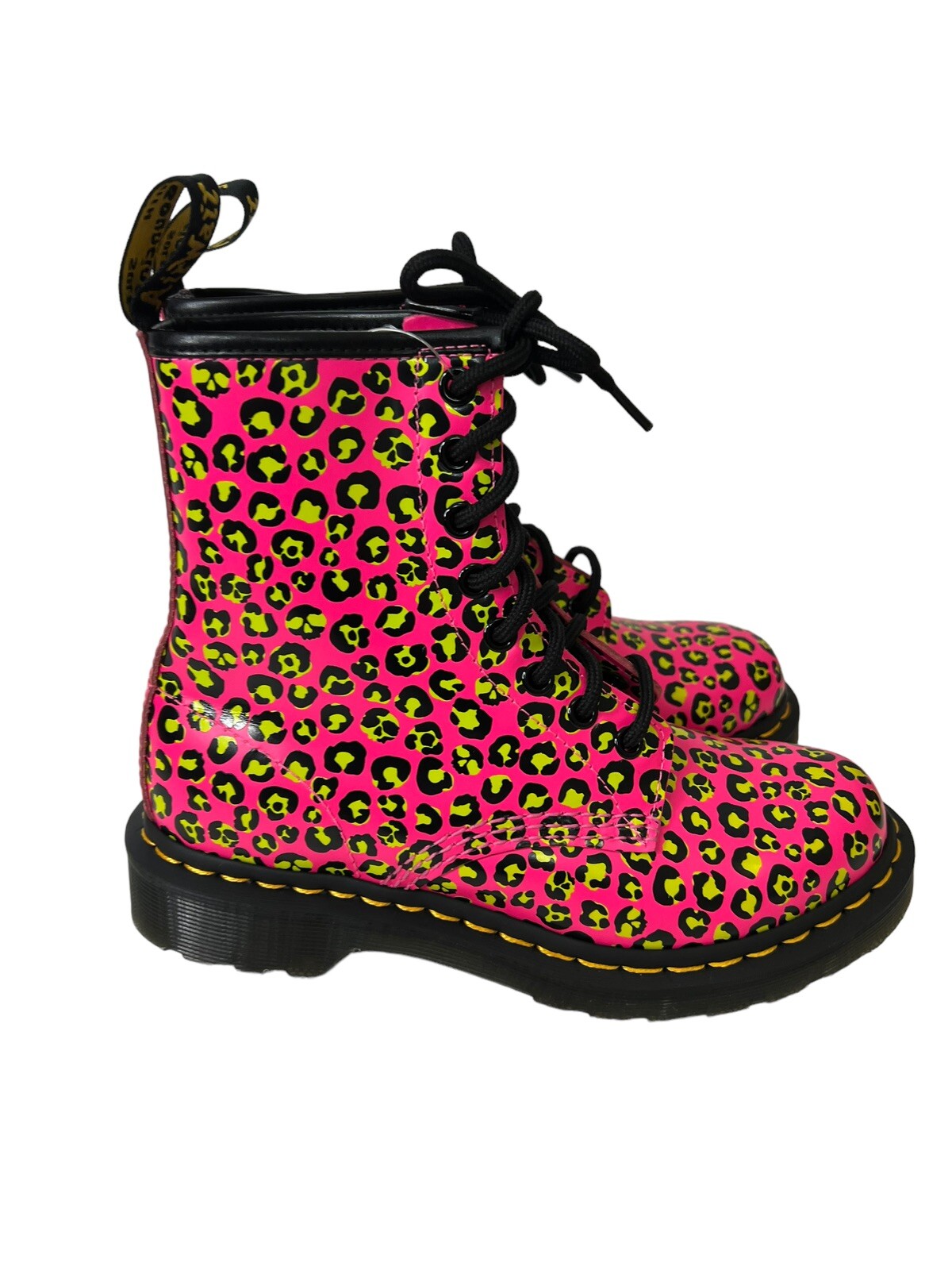 Dr Martens 6 Women's Boots 1460 Clash Pink Loud Leopard Smooth image 7